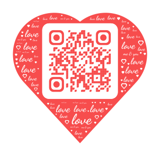 Love letters QR code template