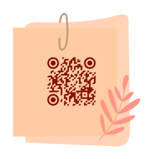 Clipped note QR code template