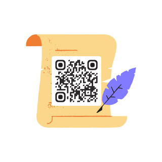 Quill and scroll QR code template