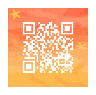 Sunset beach QR code template
