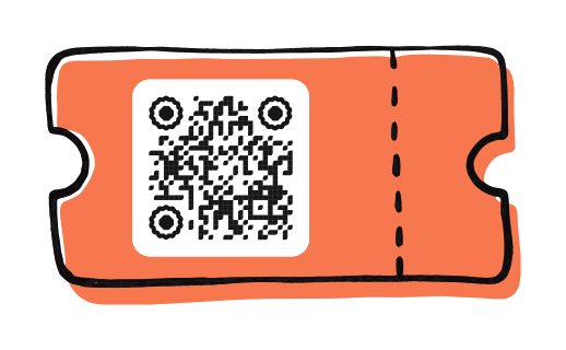 Sketched ticket QR code template